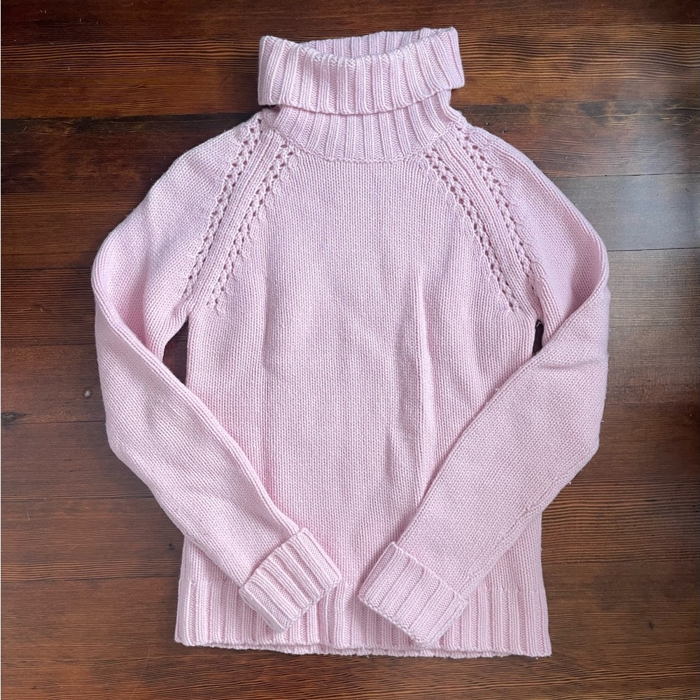 Pink theory cashmere turtleneck sweater